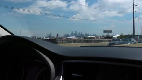 Driving on Philadelphia Freeway with Dow... | Stock Video | Pond5