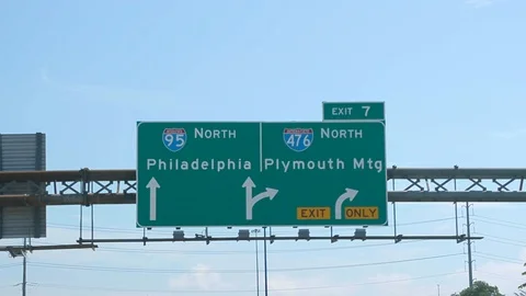 Driving on Philadelphia Freeway with Sig... | Stock Video | Pond5