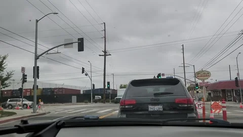 Driving Pitstop Burger Los Angeles California Street Stock Footage 244730882