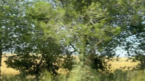 Driving plate of agricultural fields and Kyrenia mountain. Road trip in Cyprus. 動画素材 336002758