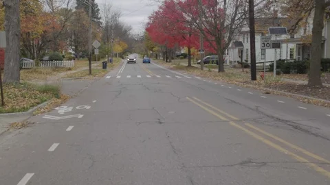 Driving plate: Ann Arbor, MI, old west side rear view 3 HD Stockbeeldmateriaal 101575315