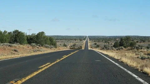 Driving Plate-Empty highway in desert of northeast Arizona Stock Footage 69780294