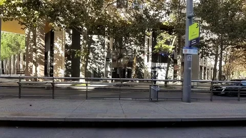 Driving plate looking left out tramway going south from Port Marianne station Vidéo 308764632