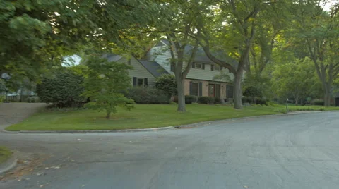 Driving plate: Mid West upscale neighborhood, rear view 3 4K Stock Footage 45596675