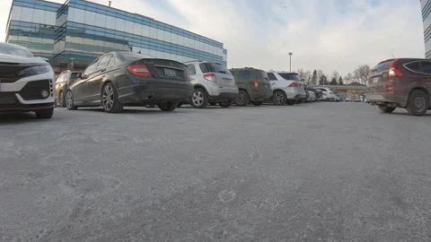 Driving plate POV low angle through the city of Toronto streets Stock Footage 101216944