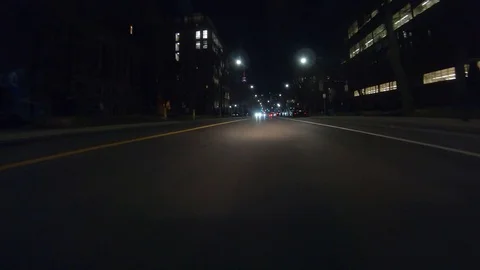 Driving plate POV low angle through the city of Toronto streets Stock Footage 101270621