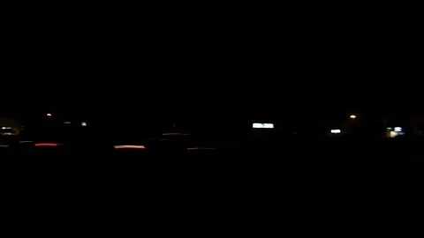 Driving plate POV side view driving at night in the dark Stock Footage 108731028