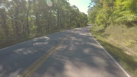 Driving plate POV through the Ozarks forest Stock Footage 96074299