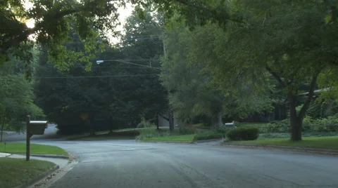 Driving plate, rear view, day: wealthy neighborhood C Stock Footage 40687791