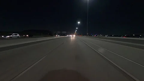 Driving plate of reverse shot roads and highways on a very dark night Видео 155890904