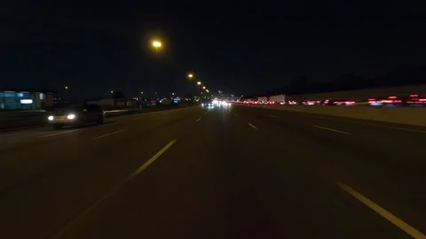 Driving plate of reverse shot roads and highways on a very dark night 스톡 동영상 155893622