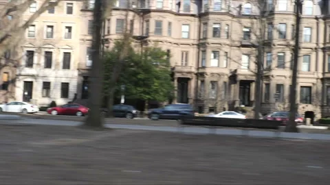 Driving Plate Side View Commonwealth Avenue Boston Video stock 233661267