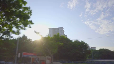Driving Plate side view downtown Penang Stock Footage 108799114