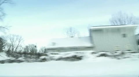 Driving Plate: Side view, Mid West Rural Winter 1 HD Stock Footage 22797186