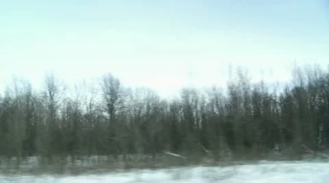 Driving Plate: Side view, Mid West Rural Winter 2 HD Stock Footage 22797195