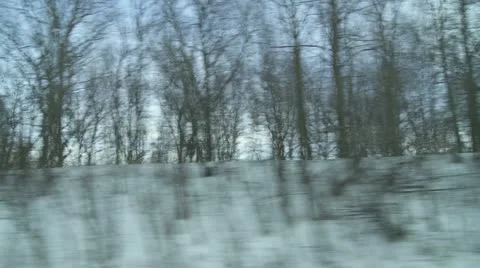 Driving Plate: Side view, Mid West Rural Winter 3 HD Stock Footage 22797205