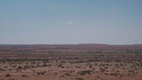 Driving plate side view moving through desert in car while filming. Stock Footage 296376977