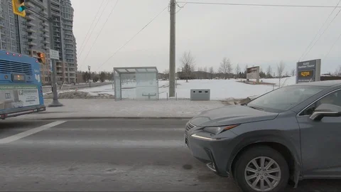 Driving plate side view suburban and urban sprawl Stock Footage 104462530