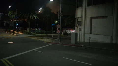 Driving plates of a city at nighttime Stock Footage 83058752