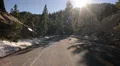Driving Plates Mountains Snow CAM2 Rear 09 Forest California HD Footage