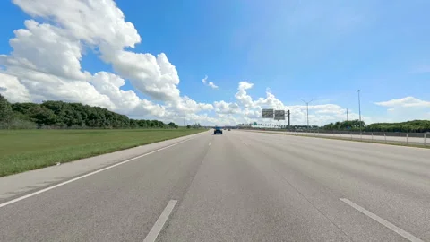 Driving plates rear view background Interstate 75 I75 Fort Lauderdale Flori.. Stock Footage 284781611