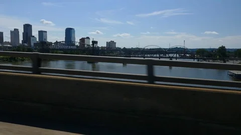 Driving POV of the city of Little Rock, Arkansas Stock Footage