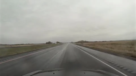 Driving POV - High Desert Freeway - Rest Stop Stock Footage 22226728