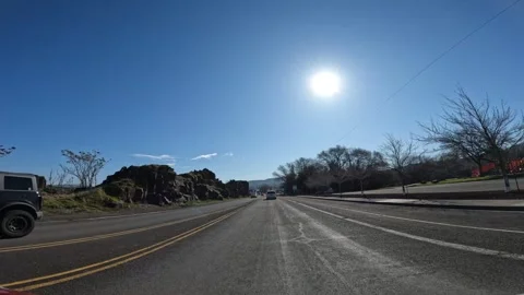 Driving POV through streets of small town The Dalles, Oregon State, USA Stock Footage 330727442