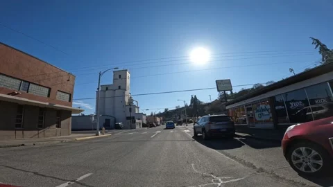 Driving POV through streets of small town The Dalles, Oregon State, USA Stock-Footage 330727443