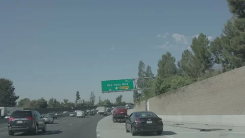 DRIVING POV - VAN NUYS BLVD SIGN Stock Footage 332183466