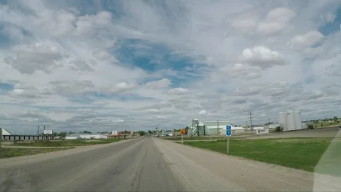 Driving in the Prairie of Canada Stock Footage 124027231