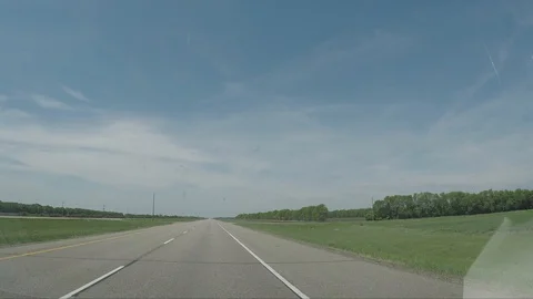 Driving in the Prairie of Canada Stock Footage 124443053