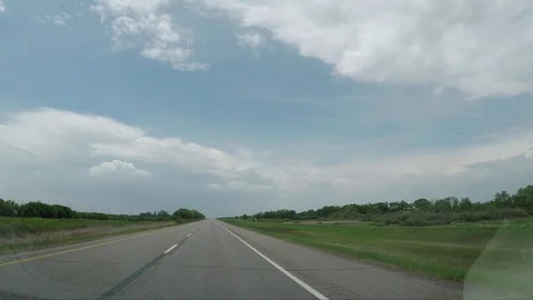 Driving in the Prairie of Canada Stock Footage 124443101