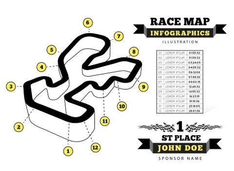 Driving racing circuit Stock Illustration