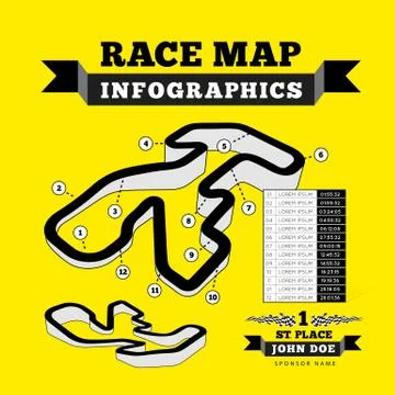 Driving racing circuit Stock Illustration
