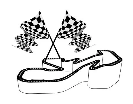 Driving racing circuit Stock Illustration