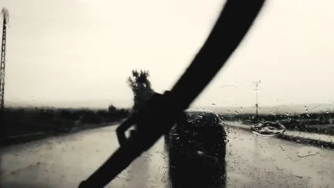 Driving in the rain in algeria Stock Footage 160198704