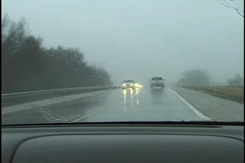 Driving in the  Rain Stock Footage 297442