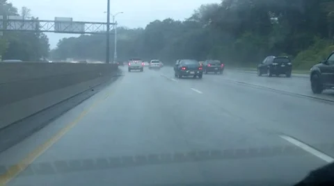 Driving in the rain Stock Footage 8828850