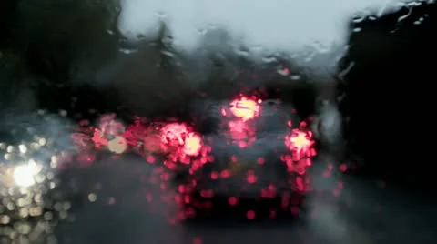 Driving in the rain Stock Footage 12609192