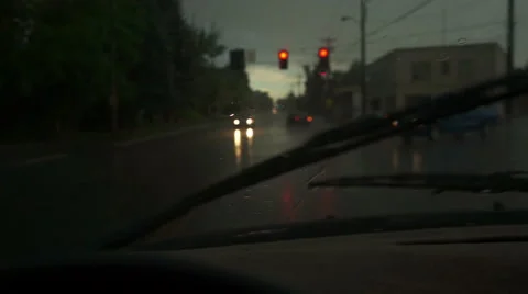 Driving In Rain Stock Footage 40342753