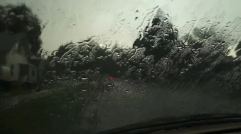 Driving In Rain Stock Footage 40342897