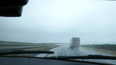 Driving in the Rain Stock Footage 50428953