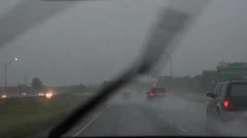 Driving in the Rain Stock Footage 51172922