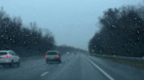 Driving in the Rain Stock Footage 62012860