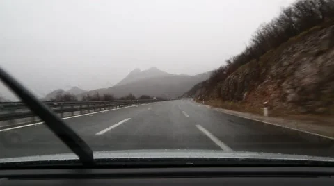 Driving in rain Stock Footage