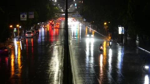 Driving in the rain Stock Footage 278427477