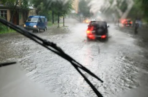 Driving in the rain Stock Photos