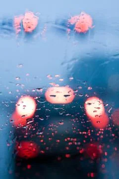 Driving in a rain Stock-Fotos