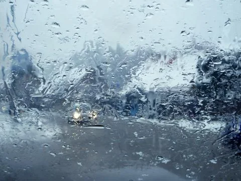 Driving at rain Foto stock